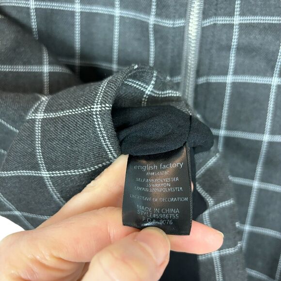 NWOT English Factory Gray Checkered Dream Sleeveless Crop Top Women's Size Small - Picture 9 of 10